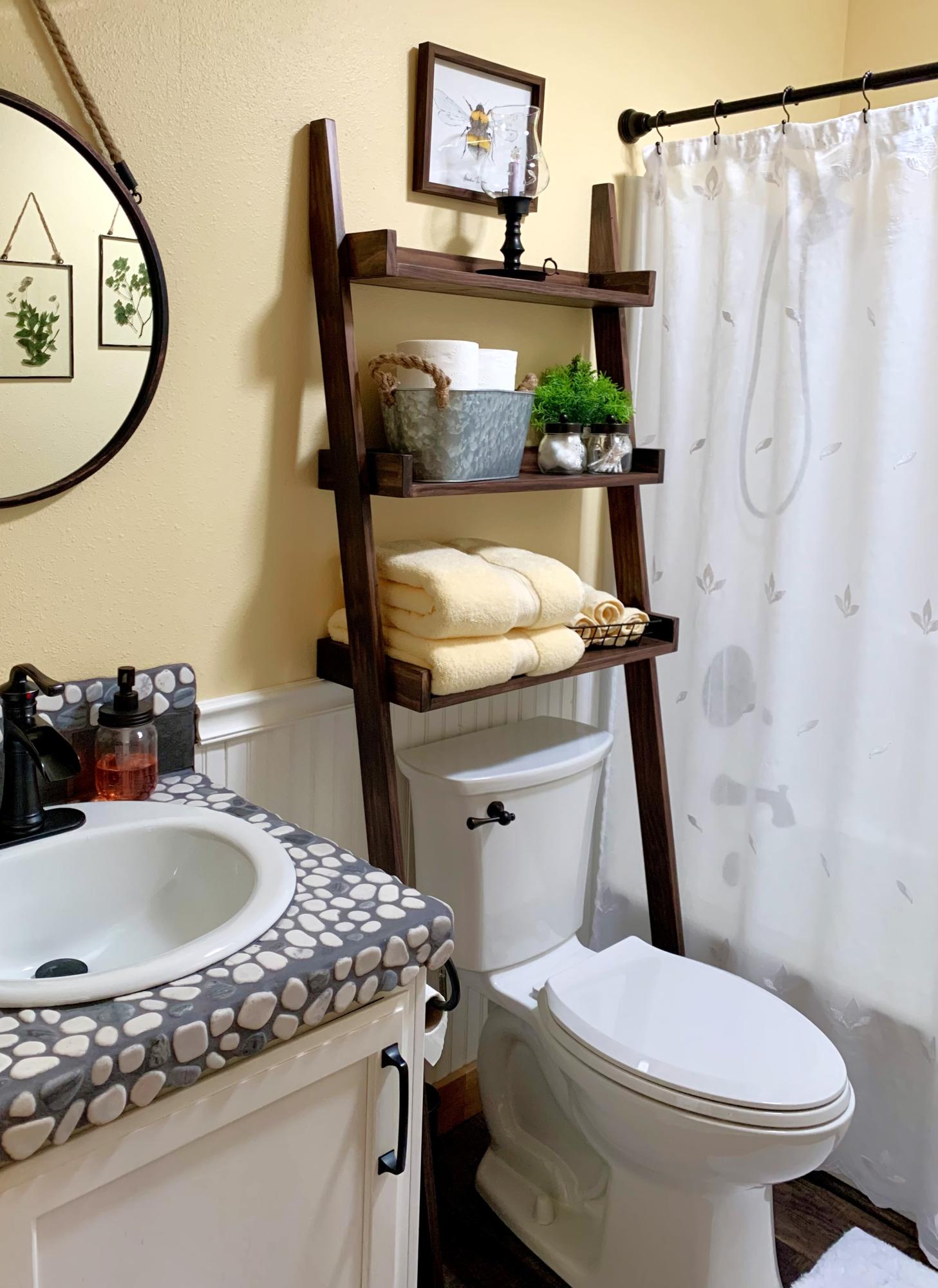 DIY Bathroom Storage Ladder Ana White